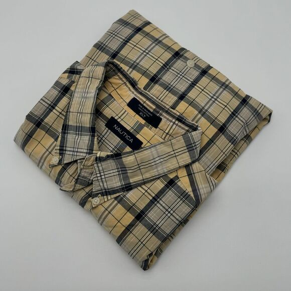 Nautica Men's Plaid Button-Down Shirt Long Sleeve Cotton Casual XLT - Picture 4 of 8